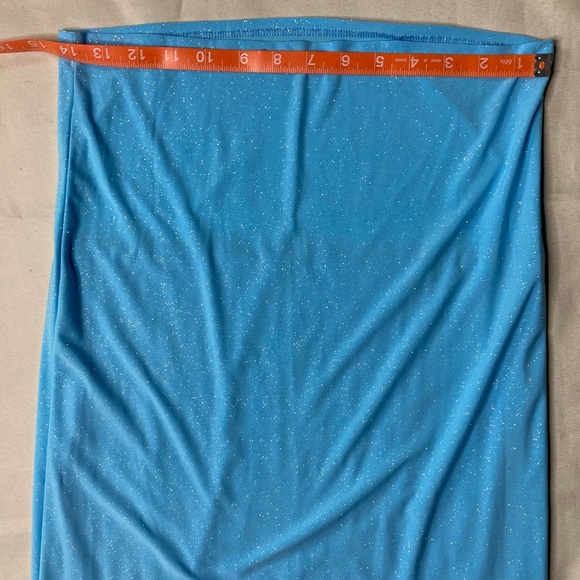 Sparkle Bandeau Blue Strapless Dress - Picture 12 of 13